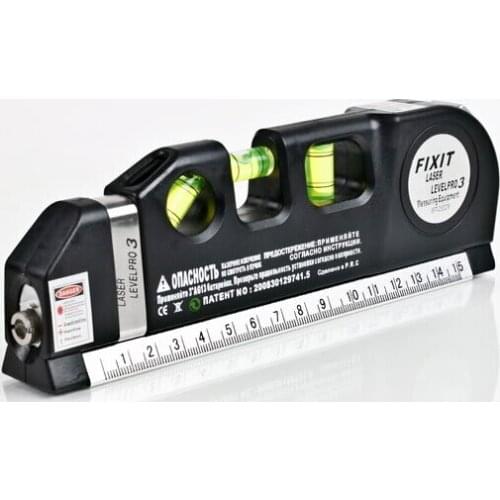 Genuine Laser Level Wire Infrared Cross Line Laser Rulerl Tape Measure 2.5 Meter Aluminum Seat Cross Line Device