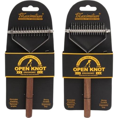 Pets Hair Removal Comb Knot Cutter Brush Double Sided Cat Dog Grooming Shedding Tool Long Curly Hair Cleaner Comb Brush Trimmer