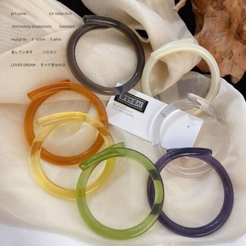 Transparent resin INS cross bracelet opening adjustable transparent bracelet color resin R0U3