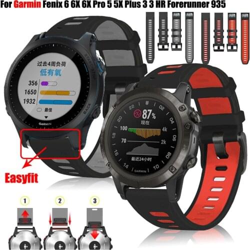 22 20MM Watchband For Garmin Fenix ​​6 6X Descent MK1D2 Delta PX 3HR Forernner 945 Silicone Strap Fenix6 Watch Easyfit Wristband