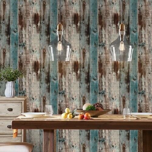 Wood Peel and Stick Self-Adhesive Removable Wall Covering Wallpaper Decorative Vintage Wood Faux Vinyl Decal Roll