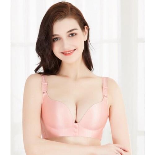 Sexy gathering adjustment type smooth no trace big cup plus size bra