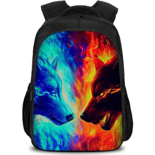 Blue Wolf School Backpack for Teenage Boys Girls Children School Bag Students Book Bags Mochila Escolar