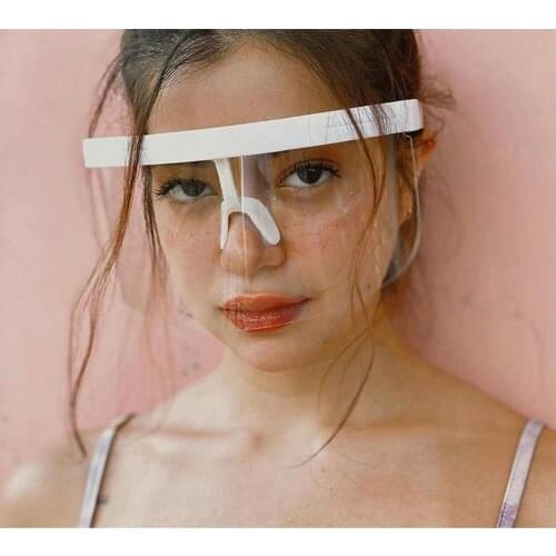 Oversized Clear Mask Sunglasses Women 2020 Rhinestone Square Sunglasses Men Glasses Luxury Brand Designer Eyewear Shades UV NX