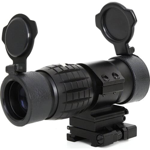Tactical Focus Adjusted 3X Magnifier Scope With Flip up Picatinny Rail Mount For Holographic Aimpoint Red Dot Sight Scope