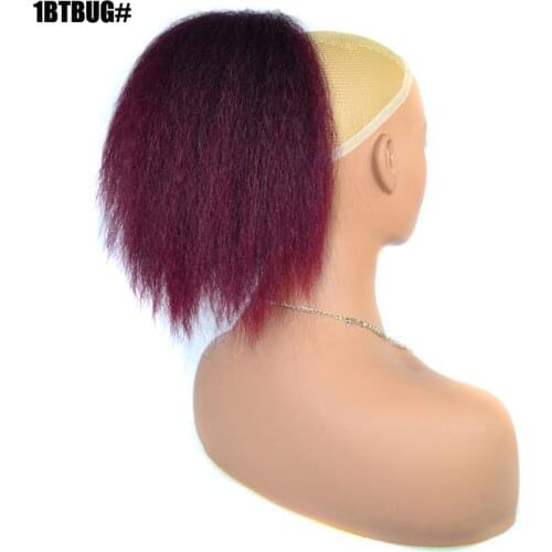 8" Straight Ponytail Synthetic Yaki Drawstring Pony Tails Heat Resistant Synthetic Pony Tail Fake Hair Clip In Hair Extension