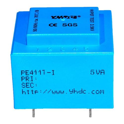 YHDC PE4117-I Power 5VA 220V/7.5V Encapsulated transformer for PCB Mounted isolation transformer