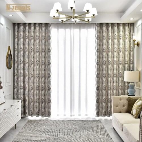 New European Style Jacquard Blackout Curtain for Living Room and Bedroom Luxury Curtains Left and Right Biparting Open