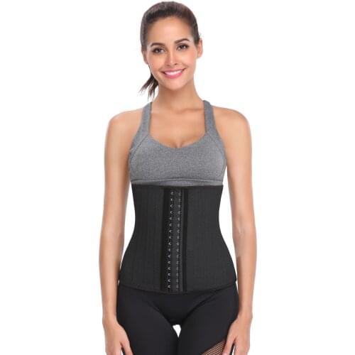 Women Latex Waist Trainer Corset 25 Steel Bone Sport Slimming Belt Body Shaper Lingerie Bustier