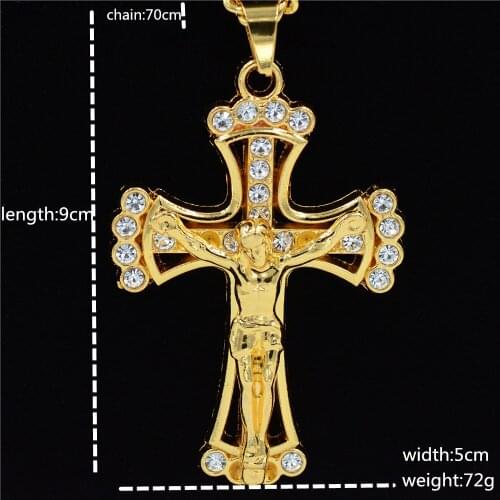 2021 Cross Border European And American Ornaments Hip Hop Gold Cross Jesus Necklace Hiphop Ornaments Pendants Locket Necklace Je