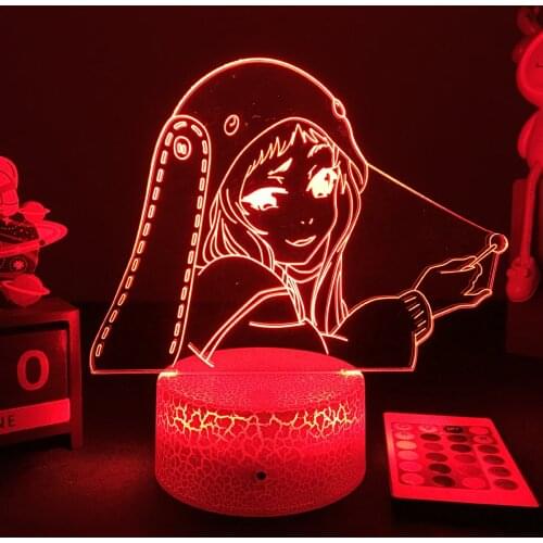 3D LED Lamp Anime Kakegurui Compulsive Gambler Night Light Runa Yomozuki Figure for Bedroom Decor Manga Childrens Birthday Gift