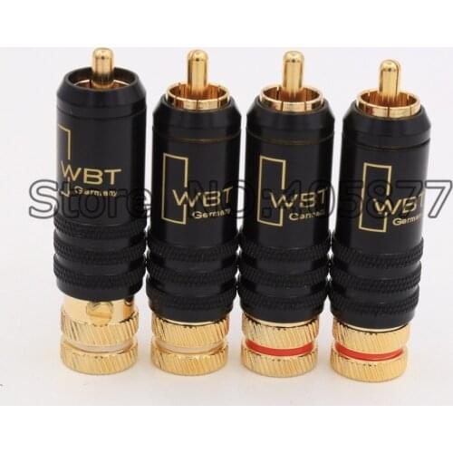 8Pieces Hifi 0144 Gold Plated RCA Plug HIFI RCA Audio Plug Connector