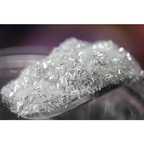 Silver White Wave Shape Nail Glitter Powder Laser Nail Sequins Hexagon Shape Polish Manicure Nails Art Decoration