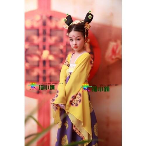 Kids Spring Picnic Costume Childrens Day TV Play Legend of Empress WuMeiNiang Same Design Tang High Waist Costume