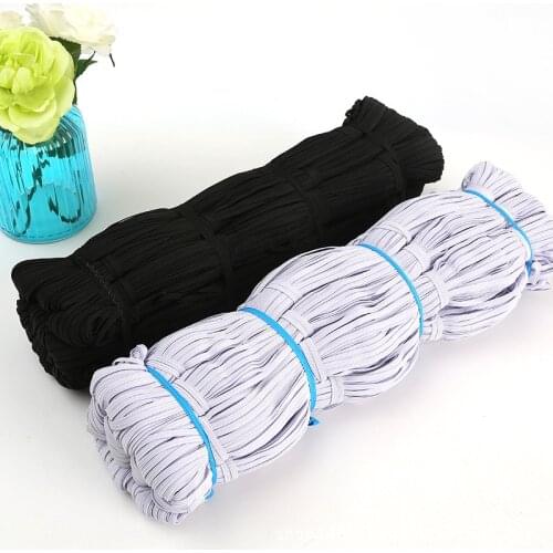 3mm 6mm Elastic Band Masks White Black 3mm-12mm High Elastic Flat Rubber Band Waist Band Sewing Stretch Rope DIY Mask