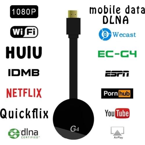 HDMI Wireless Display Wecast G4 for Android IOS YouTube Google Chrome Airplay Support 4G Cellular Data Cast Media Streamer PK G2