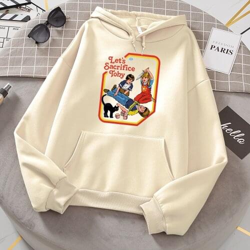 LETS SACRIFICE TOBY Art Printing Hoodie Female New Pullover Tops Crewneck Pocket Fleece Hooded Autumn Fashion Casual Sweatshirt