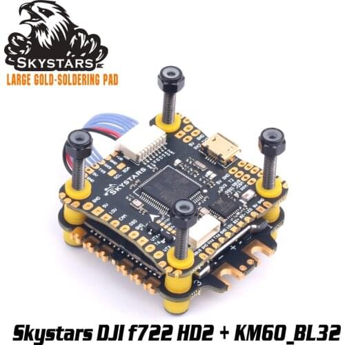 SKYSTARS DJI F722 APP HD2 Flight Controller BLHELI_32 KM60 peak 80A 4in1 ESC 3-6S DSHOT600 Fly Stack for RC FPV Racing Drones