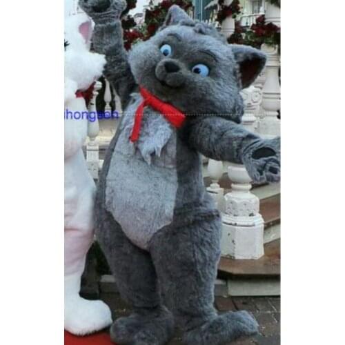 Halloween Grey Cat Mascot Costume Simulation Cartoon Cosplay Party Game Dress us