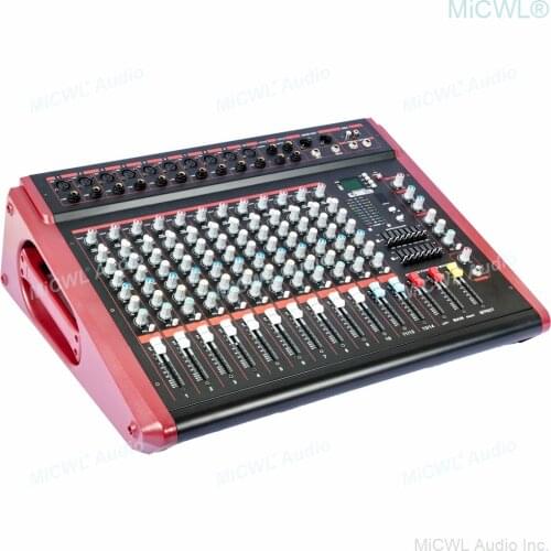 MiCWL 14 Channel New Generation 2800W Audio Mixer 12-Way Mixing Console Karaoke Music Live 2800 Watt 2-Ch Power Amplifier