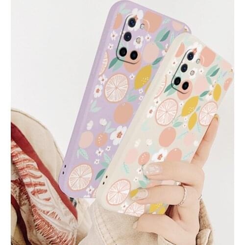 Fruit Liquid Silicone Phone Case For Oneplus 8t 9 9pro 9r pro Soft Back Cover