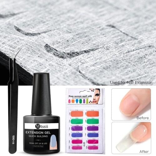 1 Set Fiberglass Nail Extension Silks Kit Quick Building Gel Set Tip Nail Wraps Form Extension DIY Manicure Nail Art Tool Kit