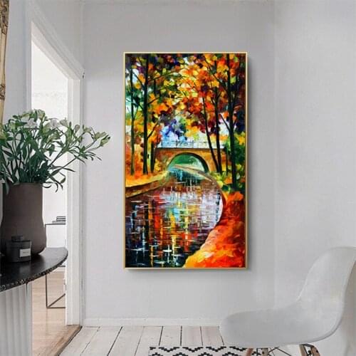 Fall Leaf River 5D Diy Diamond Painting Full Square Round Landscape Diamond Embroidery Art Mosaic Drop Shipping ZP-4794