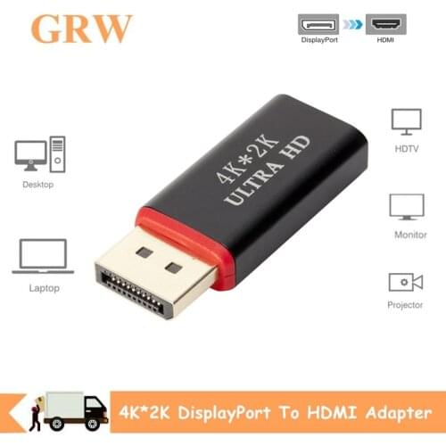 DP To HDMI 4K Display port Adapter Male to Female Cable Converter Display Port To HDMI Adapter For PC TV Projector 4K DP to HDMI