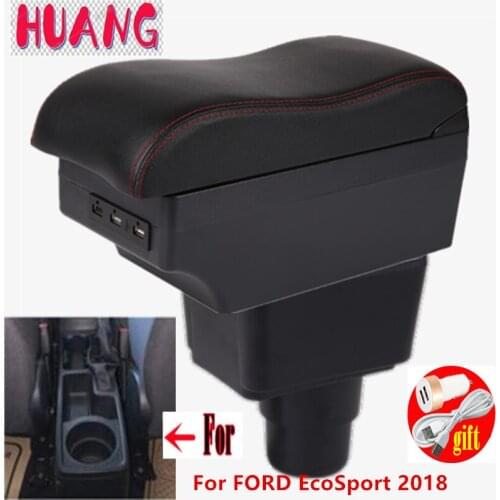 For FORD EcoSport Armrest For FORD EcoSport Car Armrest box 2018-2021 Interior Retrofit Accessories Center Storage box USB
