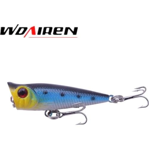 1Pcs topwater Fishing Lures 5cm 4.5g Floating Popper Lure Minnow Wobblers Crankbait Swimming Bass Pesca fishing tackle