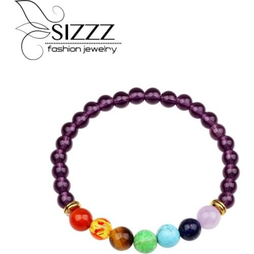 SIZZZ 2017 Fashion New 6cm Diameter colorful beaded purplr color bracelet&bangles for women