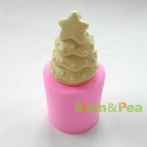 Mom&Pea 0531 Free Shipping Christmas Tree Shaped Silicone Soap Mold Cake Decoration Fondant Cake 3D Mold Food Grade