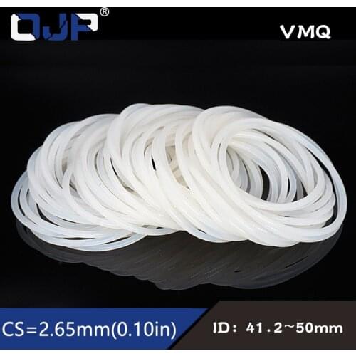 5PCS/lot Silicon Ring Silicone O ring 2.65mm Thickness ID41.2/42.5/43.7/45/46.2/47.5/48.7/50mm Rubber O-Ring Seal Gaskets Ring