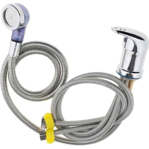 Hot Cold Faucet with Spray Hose Replacement Part Set for Spa Beauty Salon Shampoo Bowl Sink - 60cm/70cm/80cm