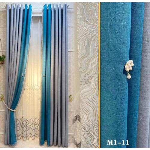 Modern Light Luxury Stitching Curtains for Living Room Bedroom Study Curtain Shading Nordic Style Curtains Tulle Decoration