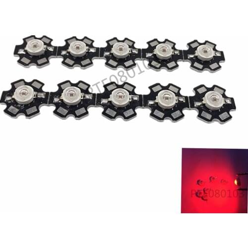 100pcs/Lot High Power 3W Grow LED 660nm Deep Red / 630nm Red SMD Diode COB DIY Grow Light For Plant Fruit Growth with 20mm pcb