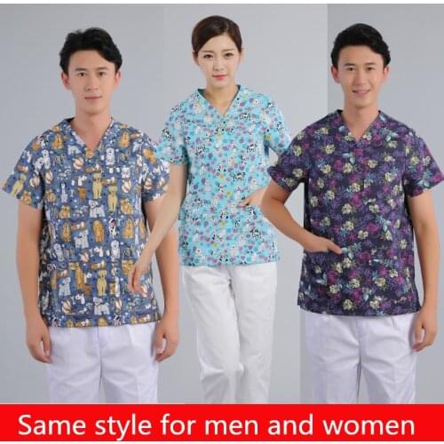 Hot Selling Nurse Uniform Men and Women Short Sleeve Collar Top Work Uniform Top Nurse Uniform Scrub Top Nursing