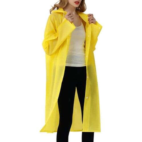 Unisex Outdoor Waterproof Thicken Hooded Reusable Raincoat Rain Poncho Rainwear