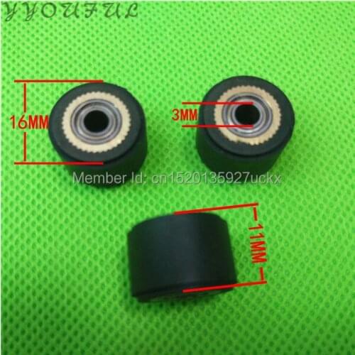 Inner diameter 3mm pinch roller for vinyl cutter plotter Roland paper rubber wheel rollers 3*11*16mm 5pcs/lot
