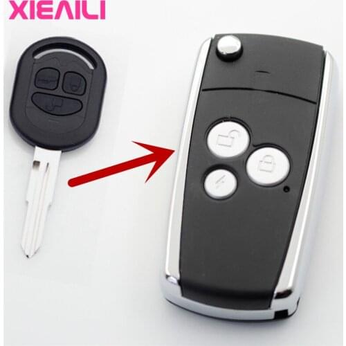 XIEAILI 10Pcs OEM 3Button Modified Flip Folding Remote Key Case Shell For Buick 05-07 Excelle HRV For Chevrolet Optra S157