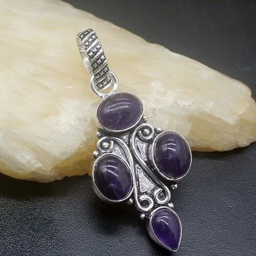 Gemstonefactory Jewelry Big Promotion 925 Silver Fashion Multi Gems Charoite Women Ladies Mom Gifts Necklace Pendant 0392