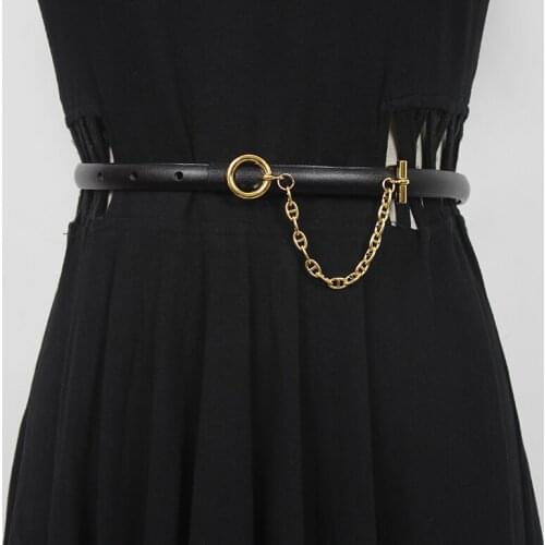 Womens runway fashion genuine leather Cummerbunds female Dress coat Corsets Waistband Belts decoration narrow belt R3498