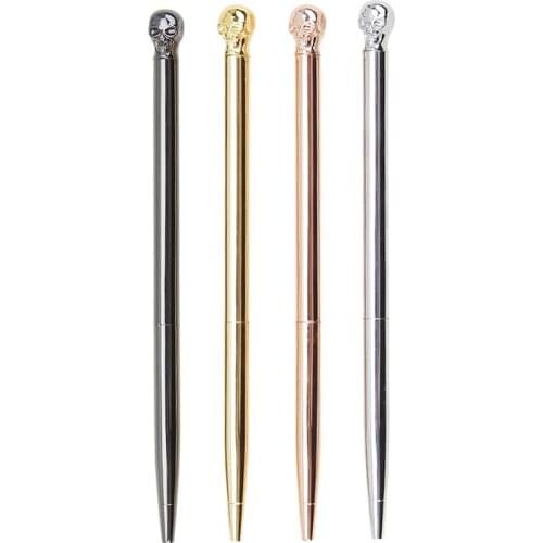 12PCS Metal Skull Pen Student Prizes Creative Fashion Durable Office Supplies Ballpoint Pens for Writing Stationery