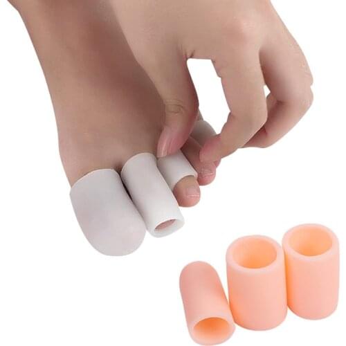 2Pcs Finger Toe Protector Silicone Gel Cover Cap Pain Relief Preventing Blisters Corns Nail Tools Foot Care Toe Separators