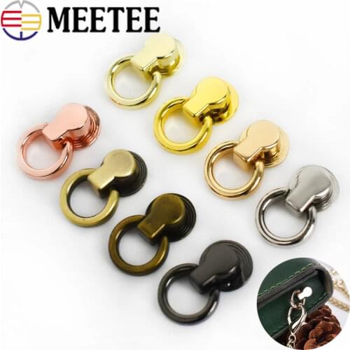 20/50pcs 8x19mm Bag Handle Swivel Rivet Screw Handbag Decor Studs Button Nail Rivets Metal Ring Buckles Snap Hook DIY Accessory