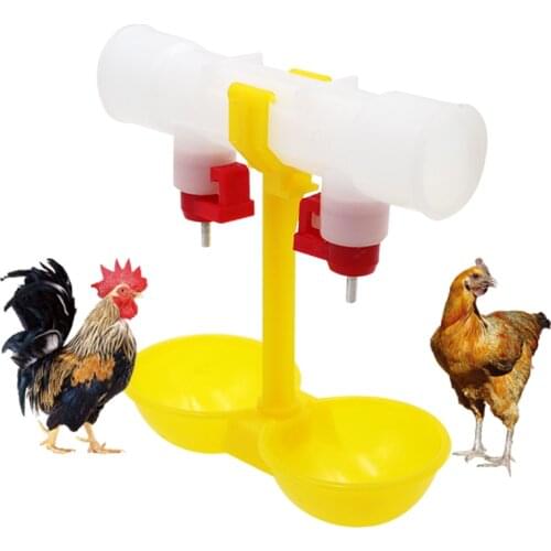 30Pcs Chicken Water Cups Double Nipple Drinker Poultry Chicken Duck Drinking Hanging Cups Chicken Feeder Farming Equipment