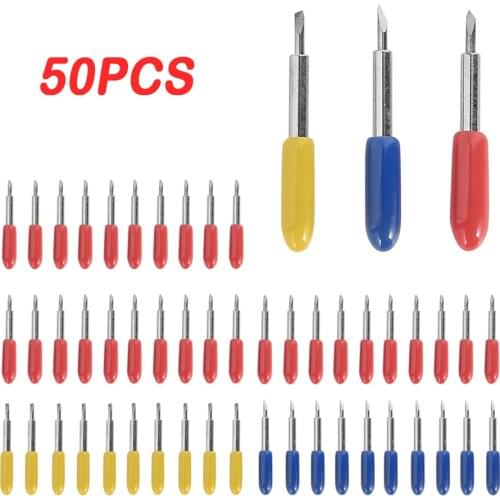 50pcs/Set 30/45/60 Degree For Roland Cutting Plotter Vinyl Cutter Blade Holder Knife Blades Carving Tools