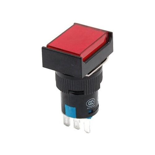AC 250V 3A 1NO 1NC Momentary Red Push Button Switch Control