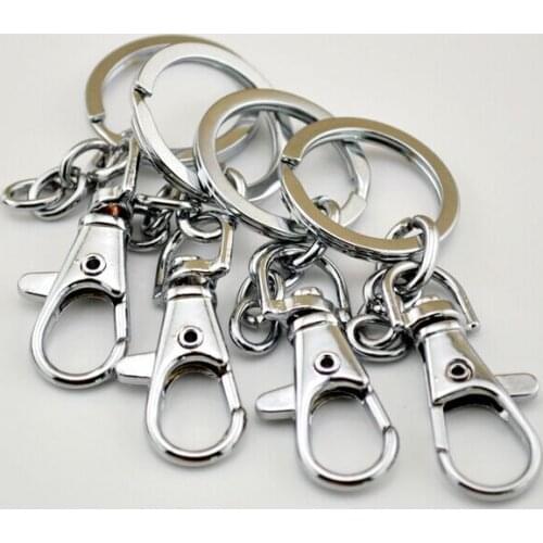 FREE SHIPPING BY DHL 200pcs/lot Wholesale 2015 Keychain Accessories DIY Metal Chome Plated Keyrings with 4cm Buckle