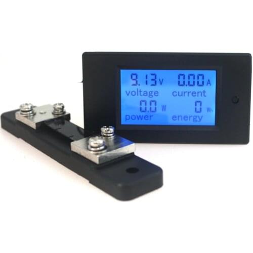 DC 6.5-100V 50A/100A Digital DC Voltmeter Ammeter LCD 4 in 1 DC Voltage Current Power Energy Meter Detector Amperimetro Shunt